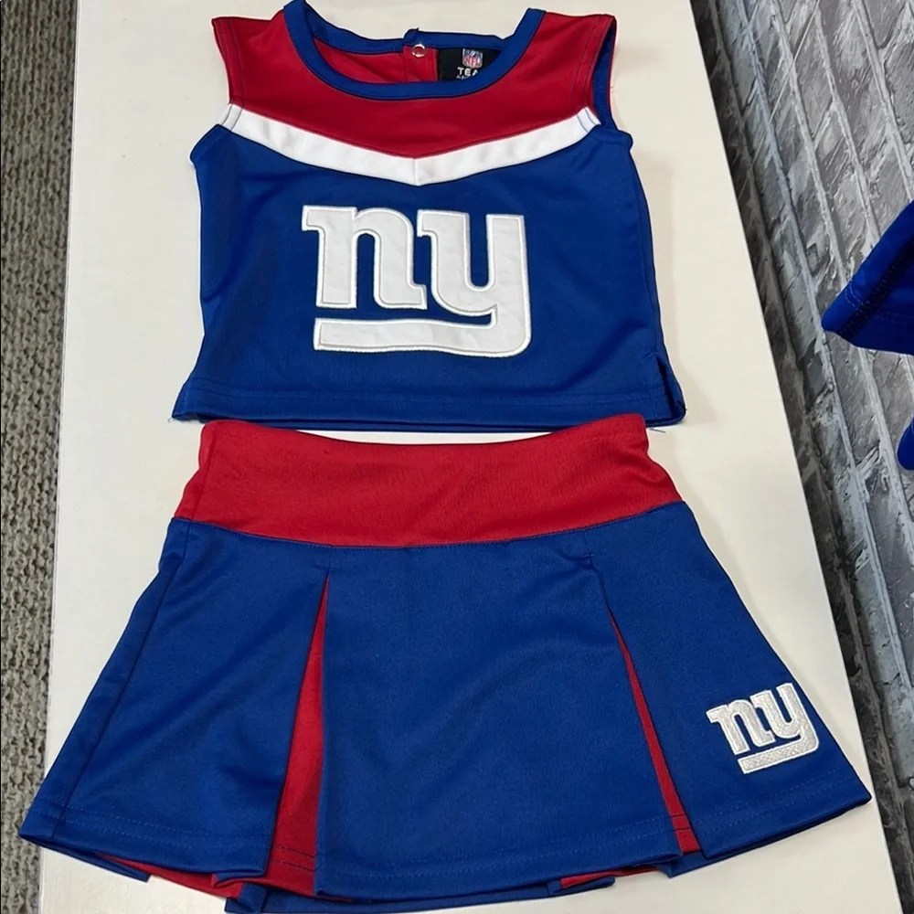 NFL Blue and Red Cheerleader Suit with NY Logo